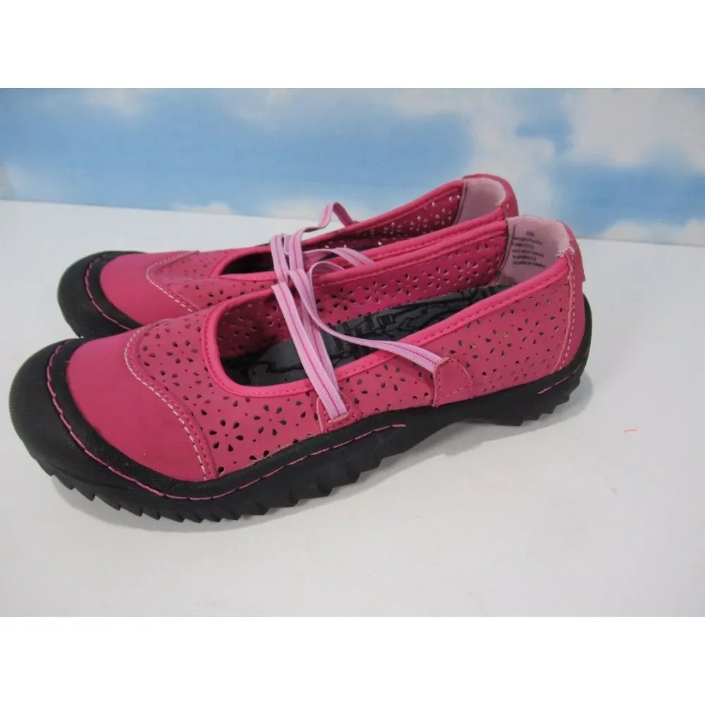 J-41 Black Hot Pink COCONUT Vegan Slip On Mary Jane Shoes size Girls US 4 M Jeep